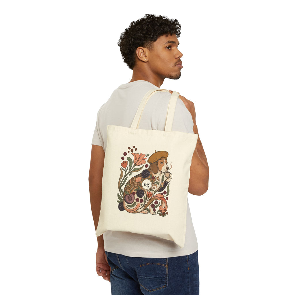 Coffee Dog Cotton Canvas Tote Bag